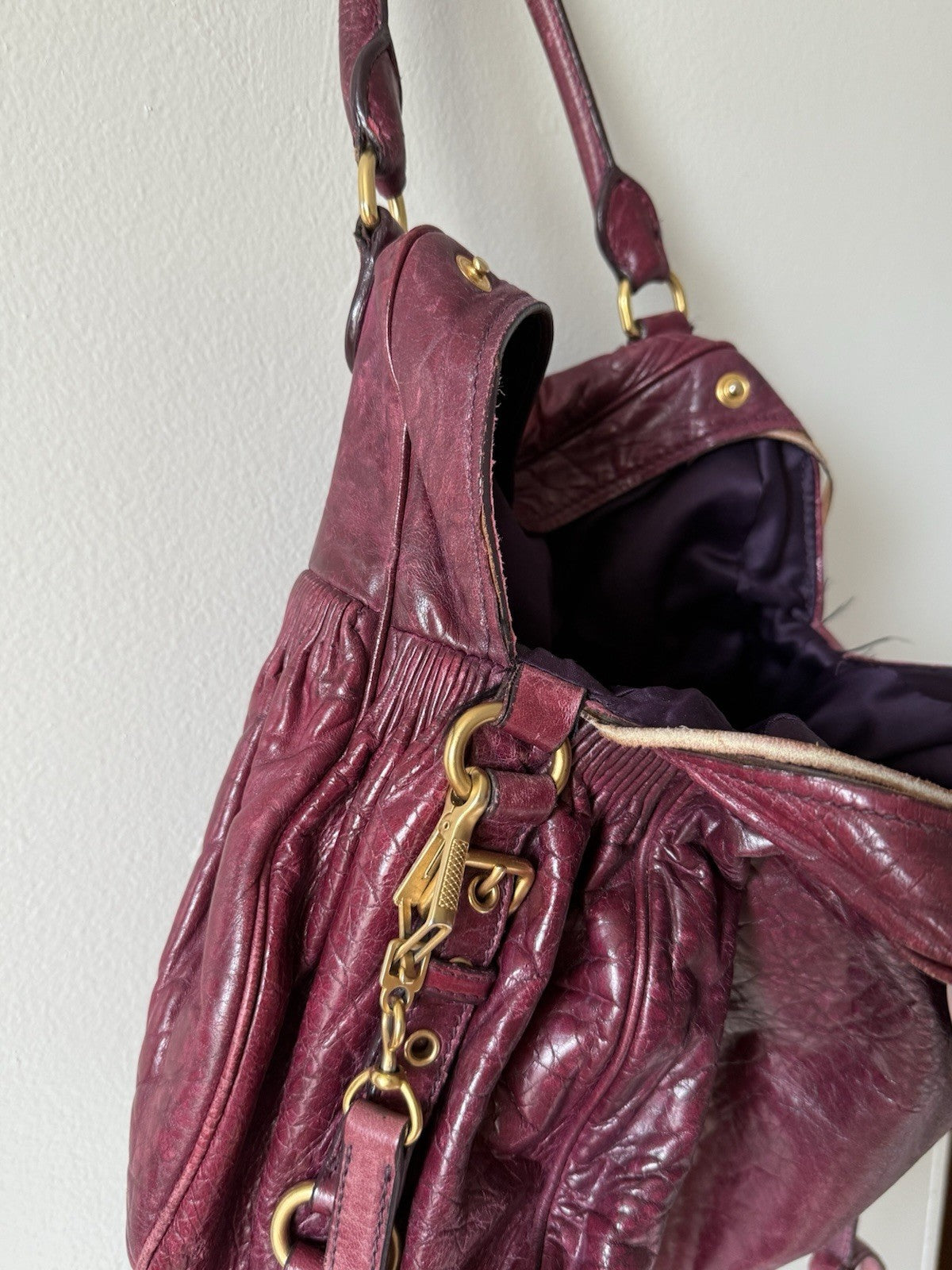 miu miu vintage satchel bag authentic real leather