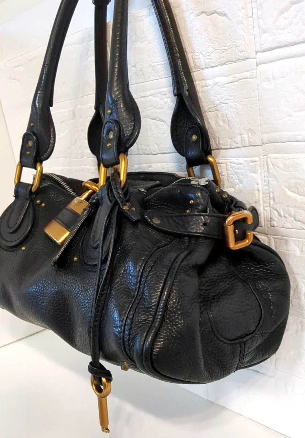 Chloe Paddington Black Leather Handbag Shoulder