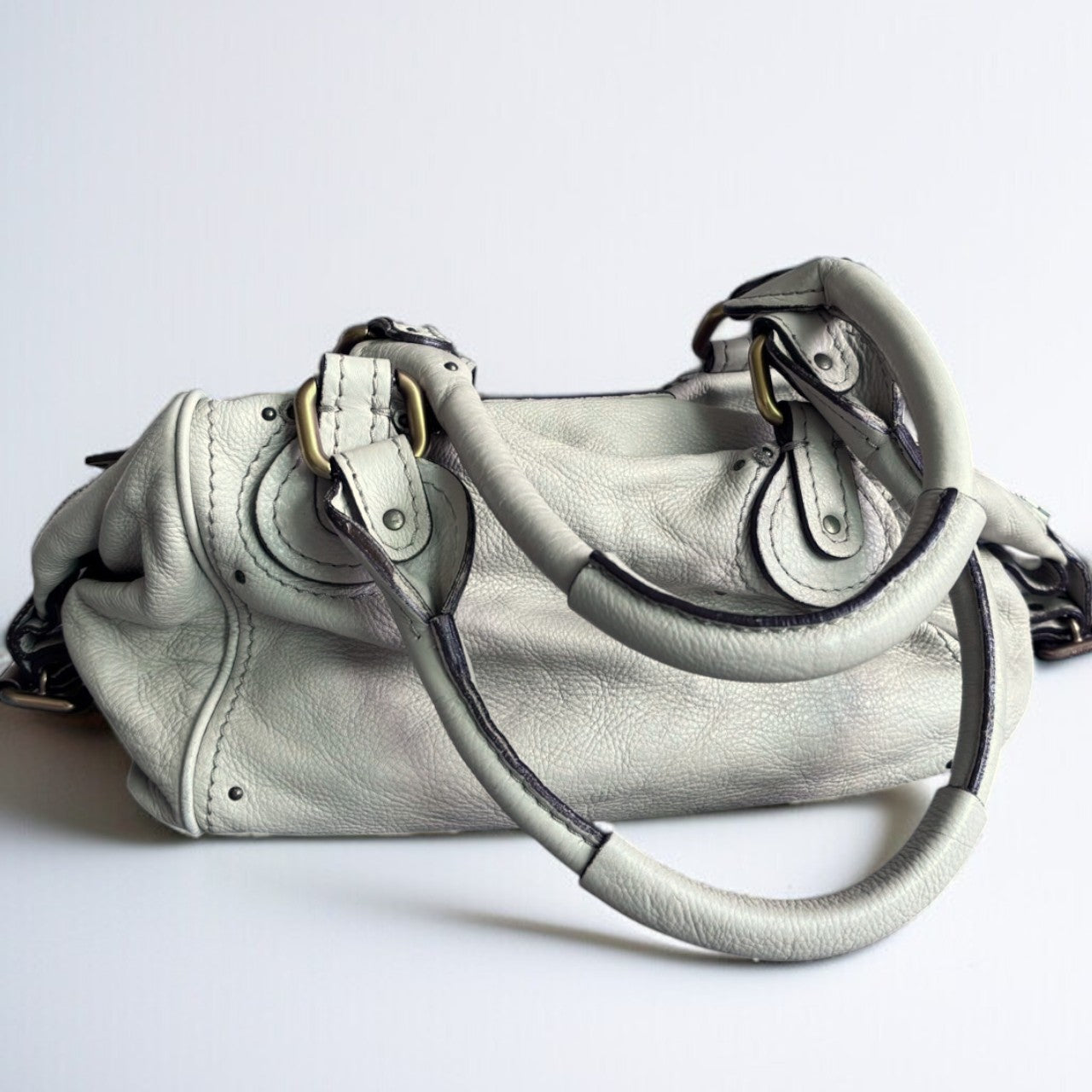 CHLOE Paddington Bag Beige Leather Authentic