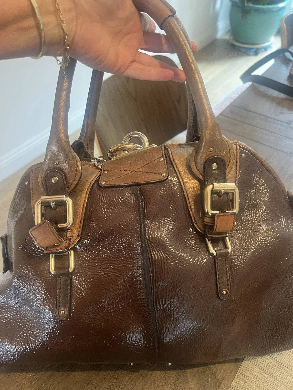 Chloe patent Leather paddington Shoulder Bag