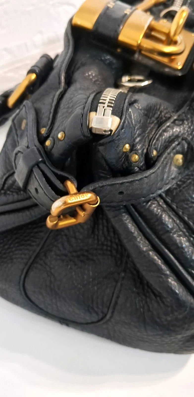 Chloe Paddington Black Leather Handbag Shoulder