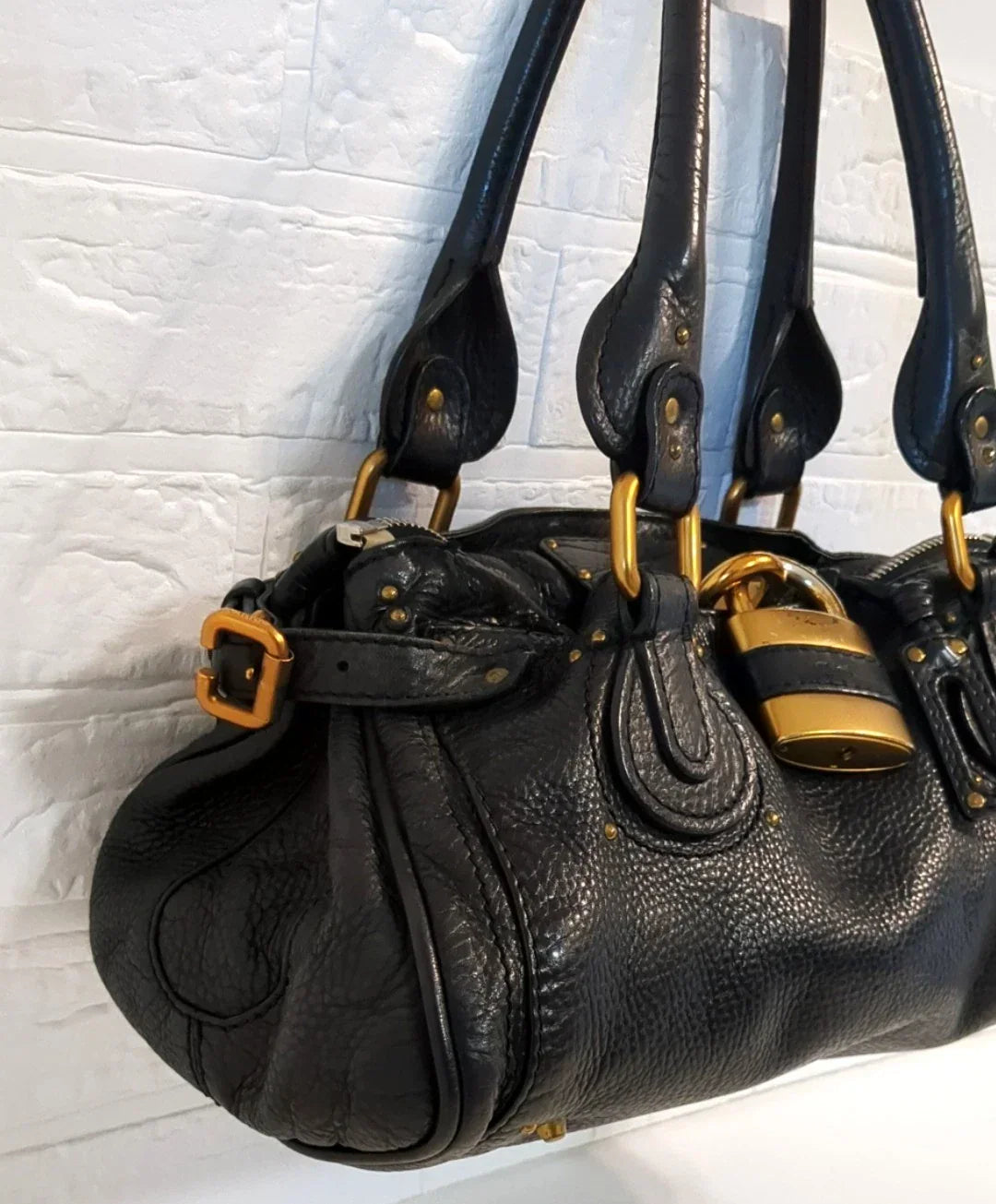 Chloe Paddington Black Leather Handbag Shoulder