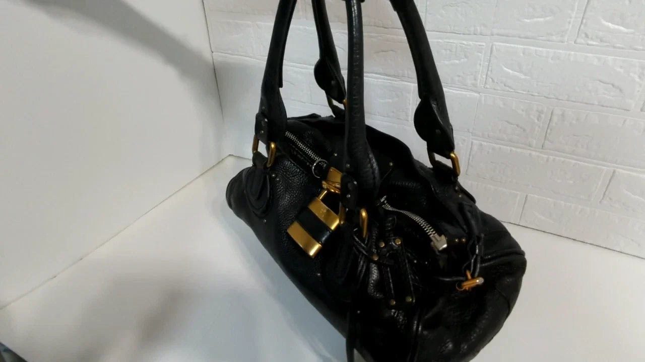 Chloe Paddington Black Leather Handbag Shoulder