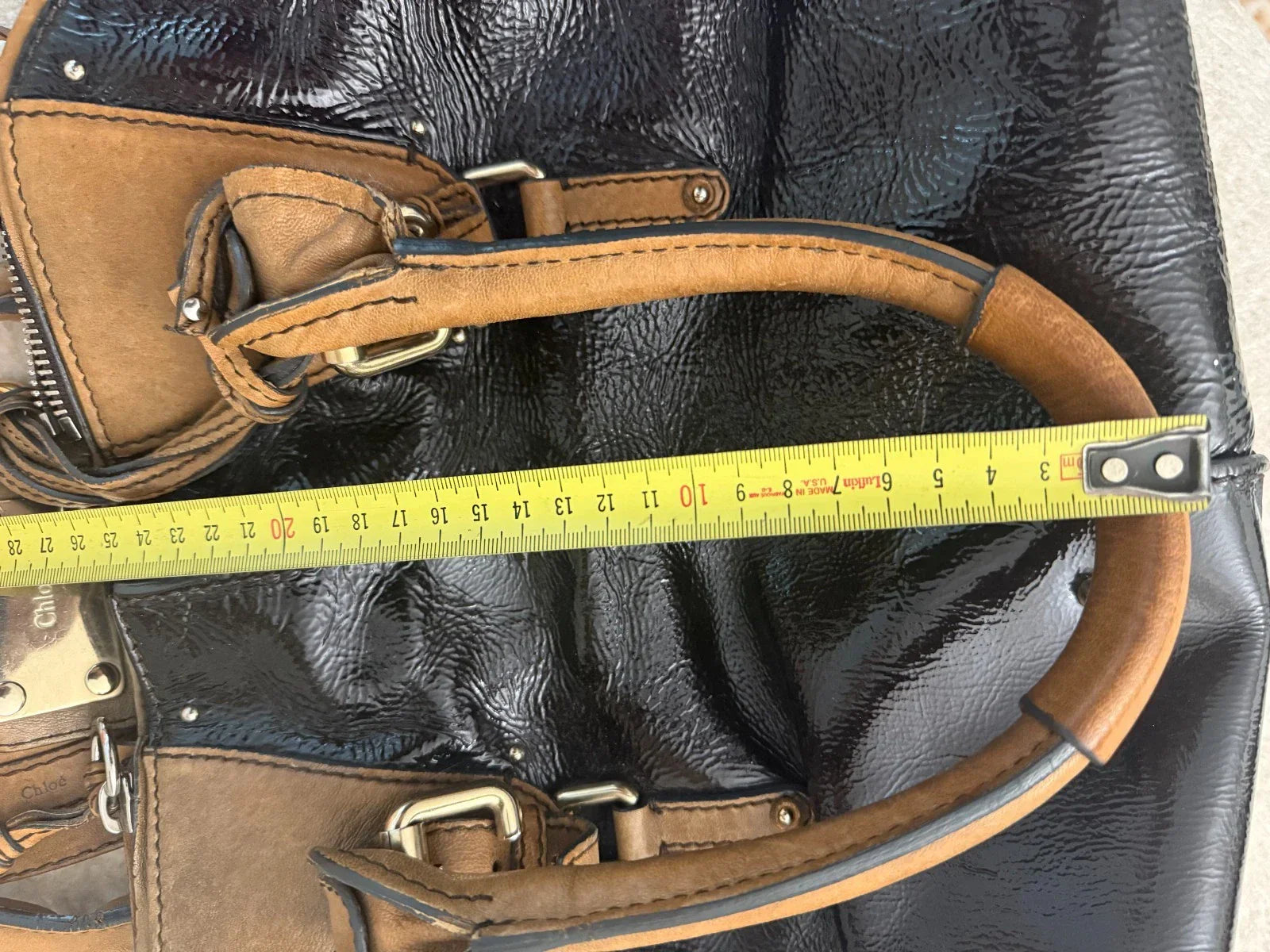 Chloe Paddington Black Leather Handbag Shoulder Bag w/Dust Bag, Padlock & Key