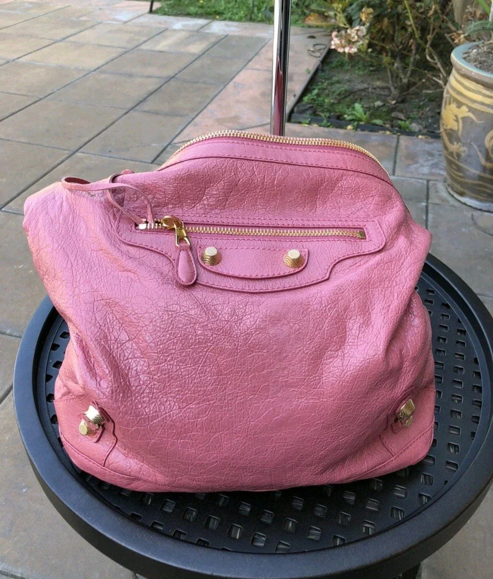 BALENCIAGA City Hobo Bag (PINK BERRY) - Vintage - RARE