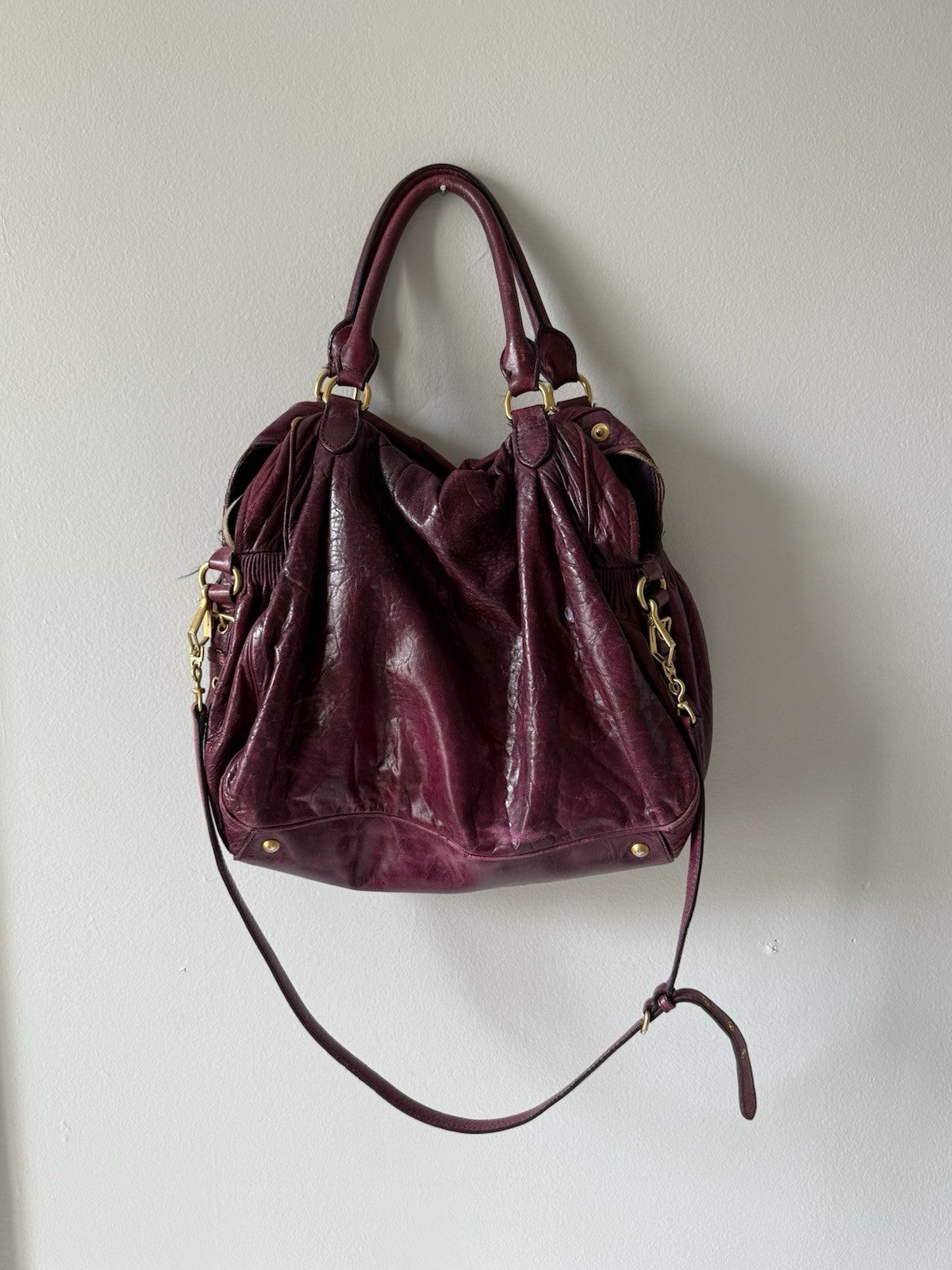 miu miu vintage satchel bag authentic real leather