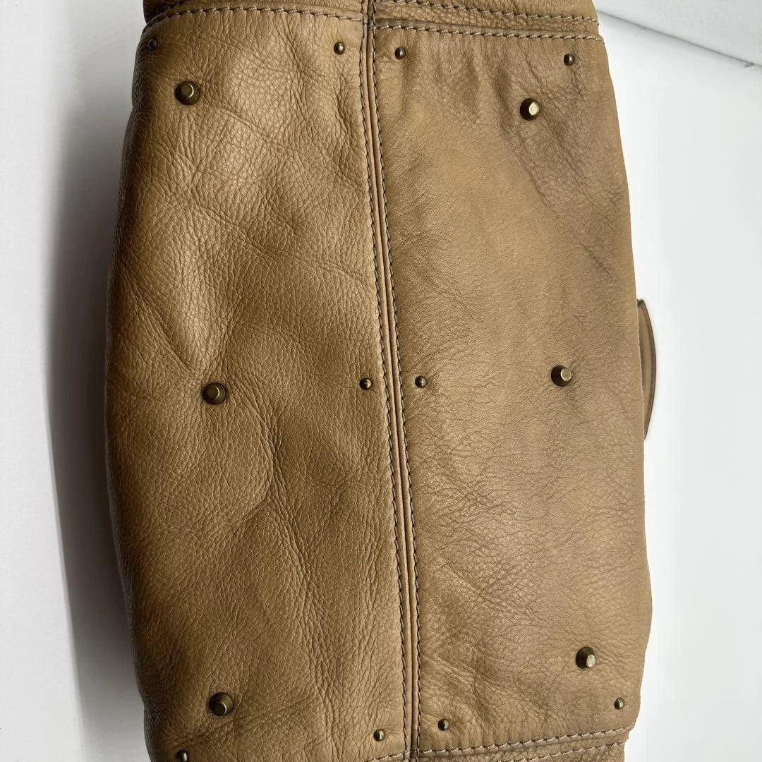 Chloe Paddington Padlock Cadena Handbag Beige Brown Leather Shoulder Bag Key