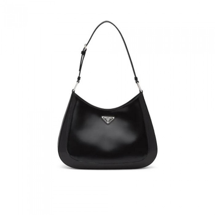 PRADA CLEO BRUSHED LEATHER SHOULDER BAG WITH FLAP