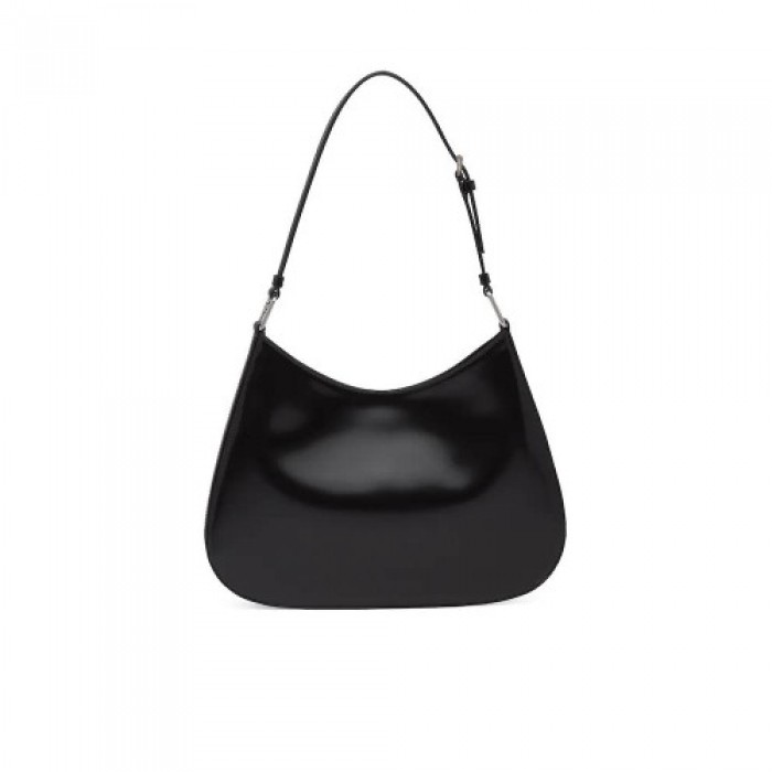 PRADA CLEO BRUSHED LEATHER SHOULDER BAG WITH FLAP