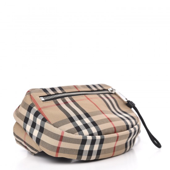 BURBERRY Nylon Vintage Check Small Cannon Bum Bags Archive Beige