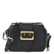 BURBERRY Soft Grain Calfskin Small Buckle Zip Bag Black