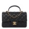 CHANEL Caviar Quilted Mini Top Handle Rectangular Flap Black