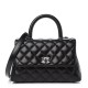 CHANEL Caviar Quilted Mini Coco Handle Flap So Black