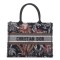 DIOR Embroidered Toile De Jouy Small Tropicalia Canvas Book Tote Black Multicolor