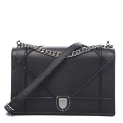 DIOR Grained Calfskin Large Diorama Black