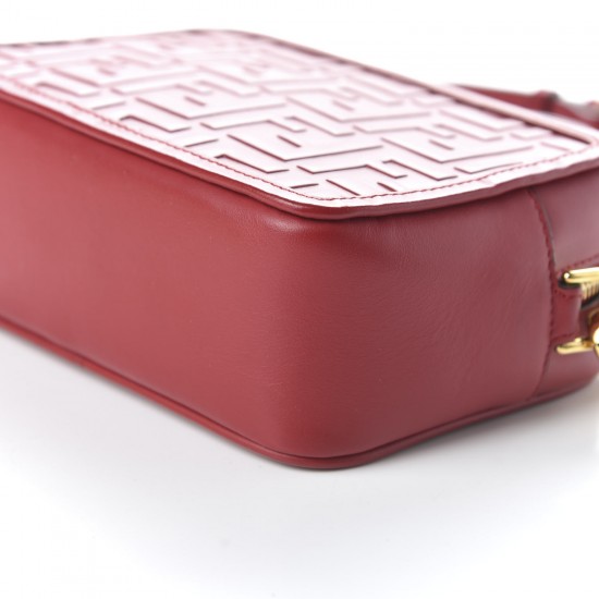 FENDI Vitello FF 1974 Embossed Mini Camera Case Fragola