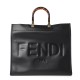 FENDI Calfskin Plexiglass Large Sunshine Shopper Tote Black