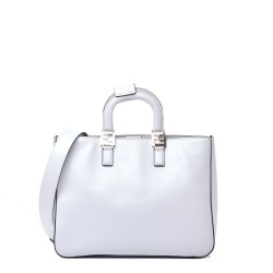 FENDI Vitello Glacier Medium FF Tote White