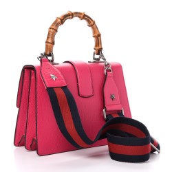 GUCCI Pebbled Calfskin Medium Dionysus Top Handle Bag Pink