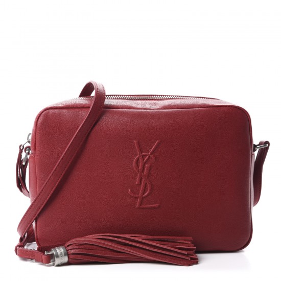 YSL Lambskin Monogram Small Lou Camera Bag Red