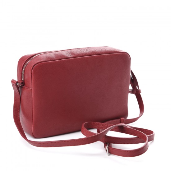 YSL Lambskin Monogram Small Lou Camera Bag Red