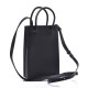 BALENCIAGA Textured Calfskin Lambskin Logo Shopping Phone Holder Bag Black