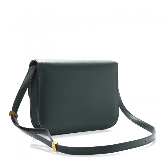 CELINE Box Calfskin Medium Classic Box Flap Dark Green