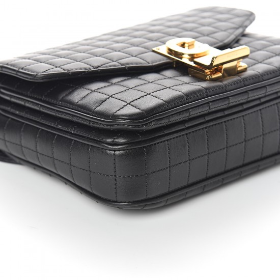 CELINE Calfskin Quilted Medium C Bag Black