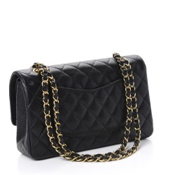 CHANEL Caviar Quilted Medium Double Flap Black