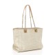 CHANEL Canvas Small Deauville Tote Light Beige