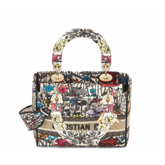 1Dior Lady D-Lite five-pattern embroidery garden flower handbag