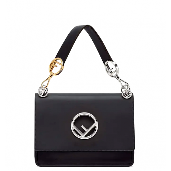 Fendi KAN I F Black leather bag