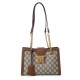 1GUCCI GG Supreme Monogram Small Padlock Shoulder Bag Brown