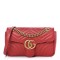 1GUCCI Calfskin Matelasse Small GG Marmont Shoulder Bag Hibiscus Red