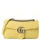 1GUCCI Calfskin Matelasse Small GG Marmont Shoulder Bag Pastel Yellow