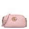 GUCCI 1Calfskin Matelasse Small GG Marmont Bag Pink