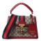 GUCCI GG Supreme Monogram Small Queen Margaret Top Handle Bag Red