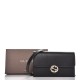 GUCCI Dollar Calfskin Interlocking G Chain Wallet Black