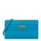 HERMES Epsom Kelly Wallet To Go Bleu Frida Bordeaux