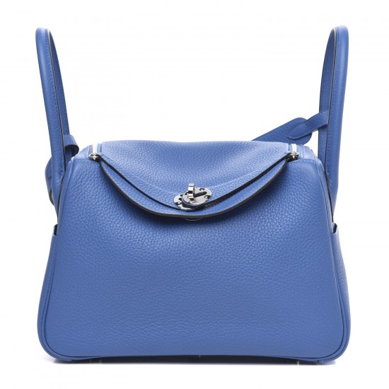 HERMES Taurillon Clemence Lindy 26 Bleu Zellige