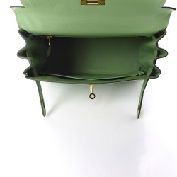 HERMES Evercolor Kelly Retourne Vert Criquet