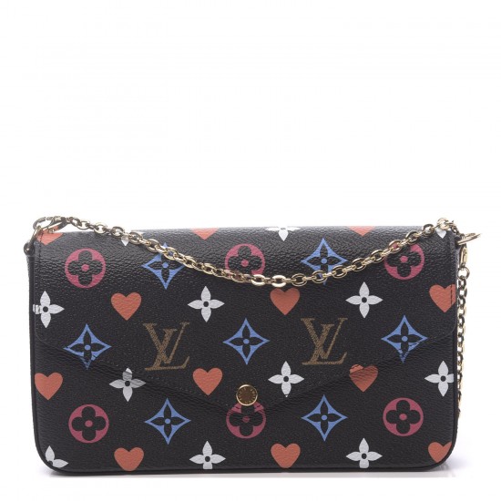 LOUIS VUITTON Game On Felicie Chain Wallet Black