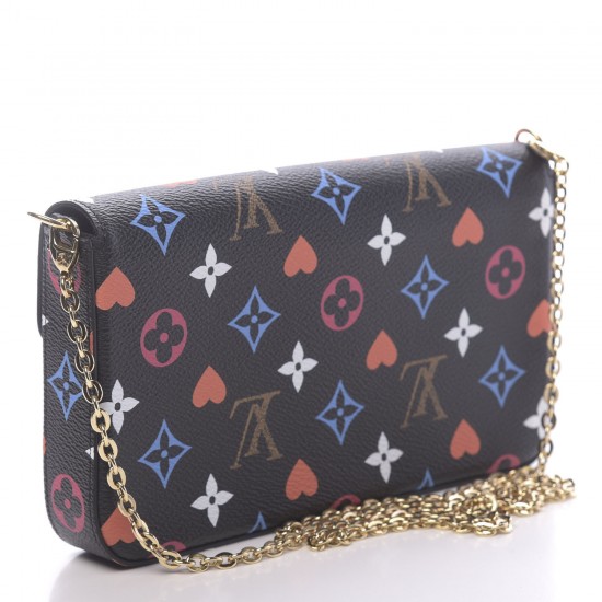 LOUIS VUITTON Game On Felicie Chain Wallet Black