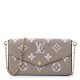 LOUIS VUITTON Empreinte Monogram Giant Felicie Pochette Tourterelle Creme