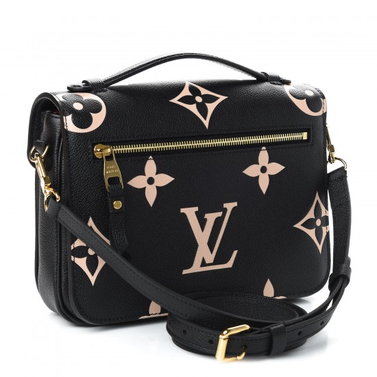 LOUIS VUITTON Empreinte Monogram Giant Pochette Metis Black Beige