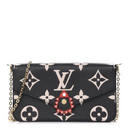 LOUIS VUITTON Empreinte Monogram Giant Crafty Pochette Felicie Black Creme