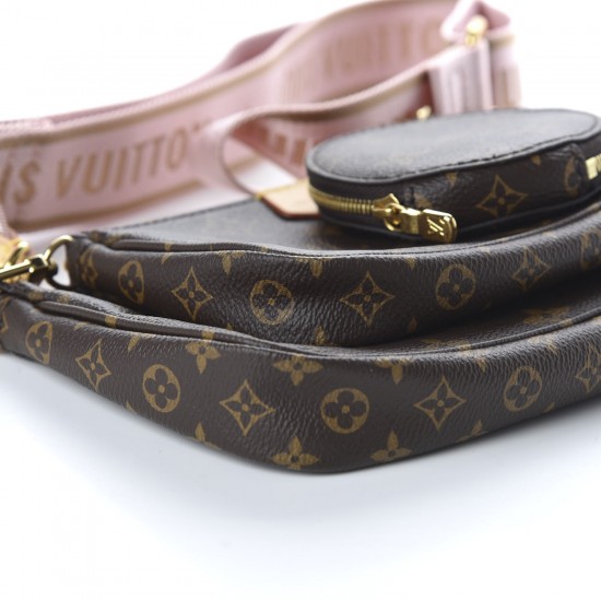 LOUIS VUITTON Monogram Multi Pochette Accessories Rose Clair