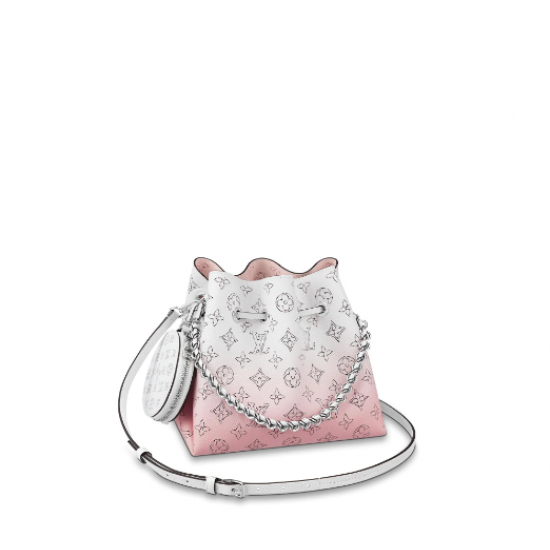 1Louis Vuitton printed calfskin BELLA HANDBAG gradient pink