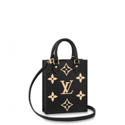 1Louis Vuitton Petit Sac Plat Bag Monogram Empreinte Black Silkscreen Organ Bag