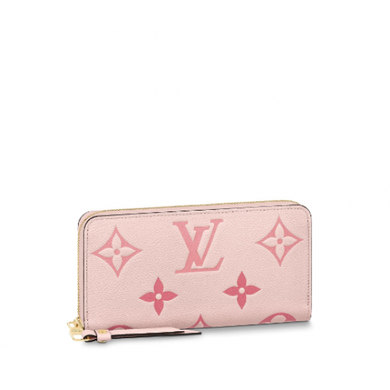 Louis Vuitton By The Pool series Monogram Empreinte leather zipper wallet light pink